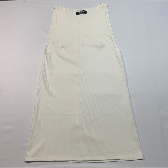 Reformation Tencel Light Cream Stretch Ribbed Mini Dress - Picture 2 of 12